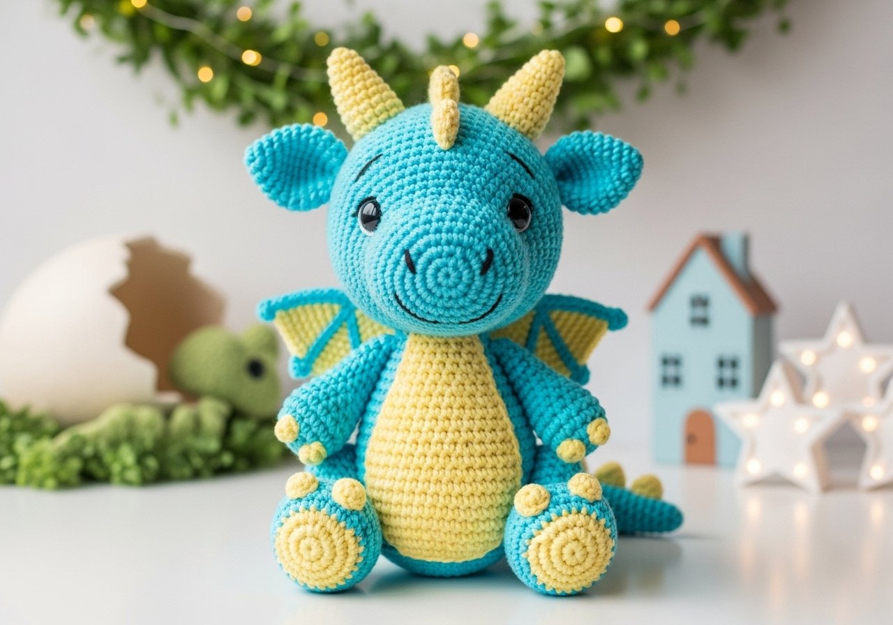 Amigurumi Drache häkeln – kostenloser Download content image