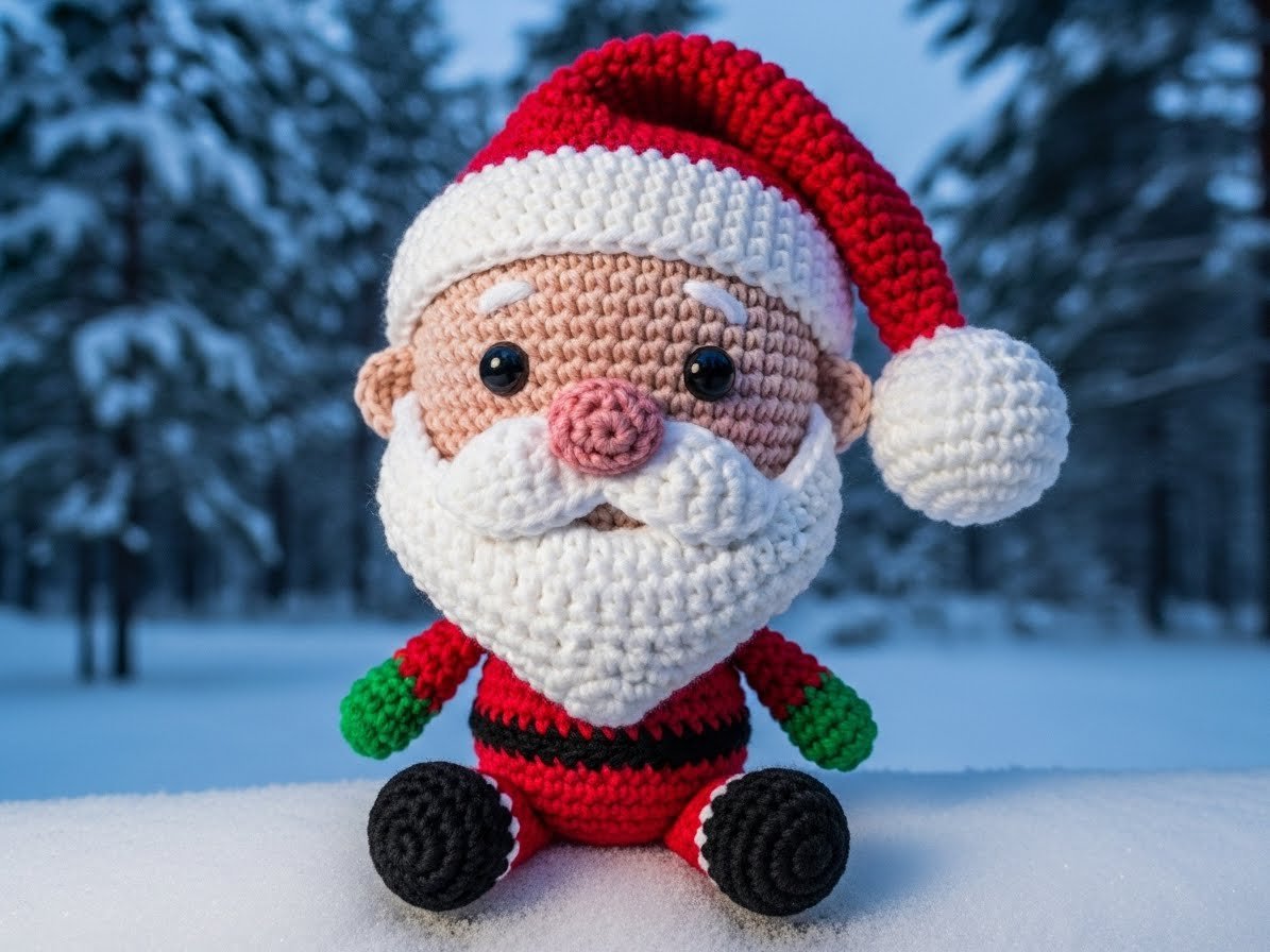 Amigurumi Weihnachtsmann häkeln – einfache Gratis Anleitung content image