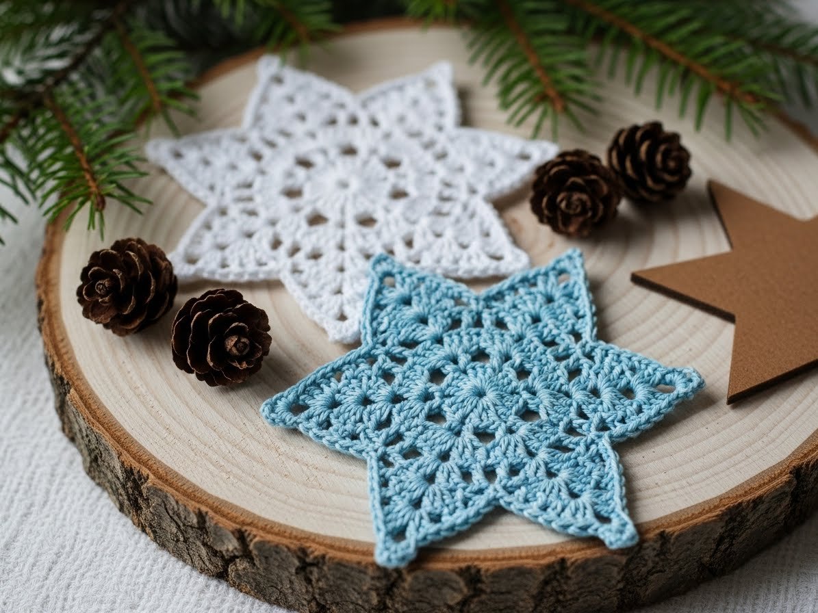 Schneeflocken häkeln – einfache Gratis Anleitung content image