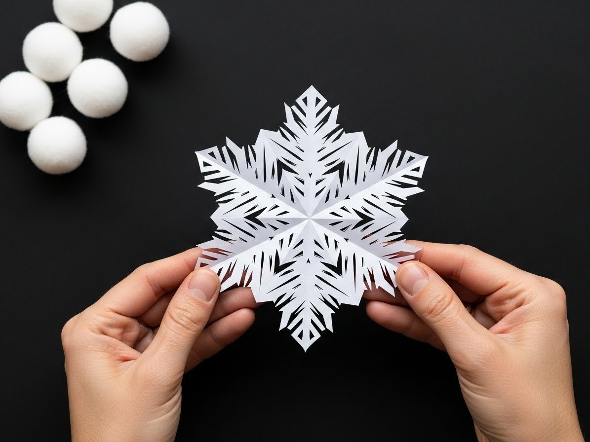 Schneeflocken basteln – Kostenlose Anleitung einfach content image