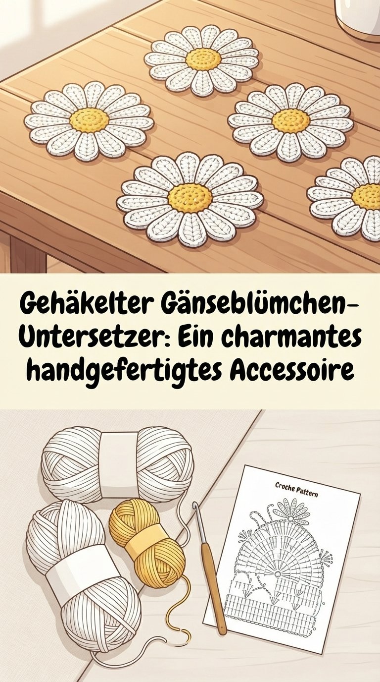 Gehäkelter Gänseblümchen-Untersetzer: Ein charmantes handgefertigtes Accessoire content image