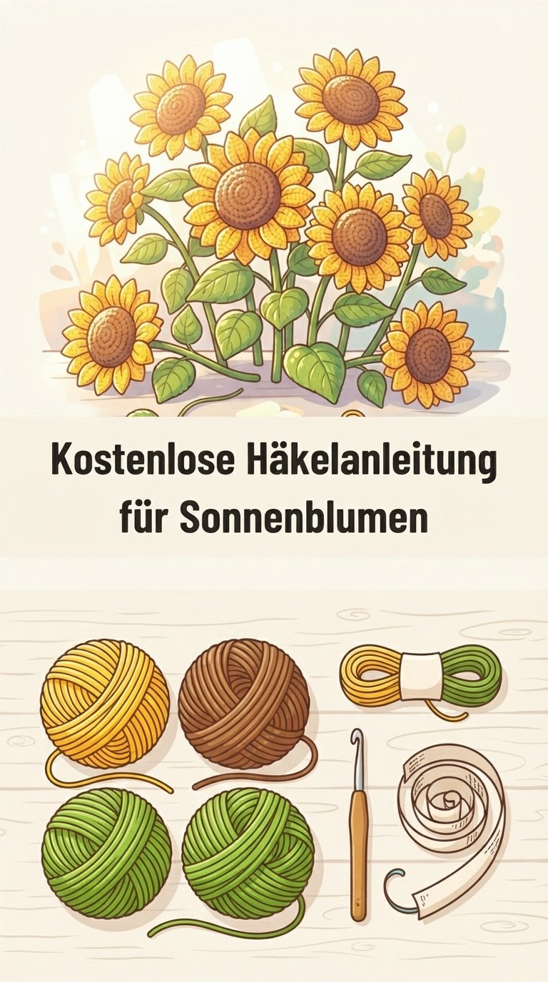 Kostenlose Häkelanleitung für Sonnenblumen content image