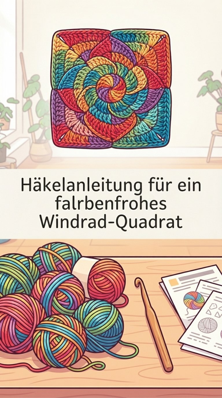 Gehäkeltes Windradquadrat: Ein lebendiger und verspielter Akzent content image