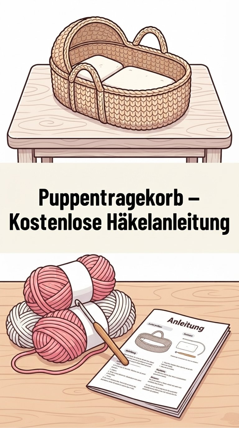 Puppentragekorb – Kostenlose Häkelanleitung content image