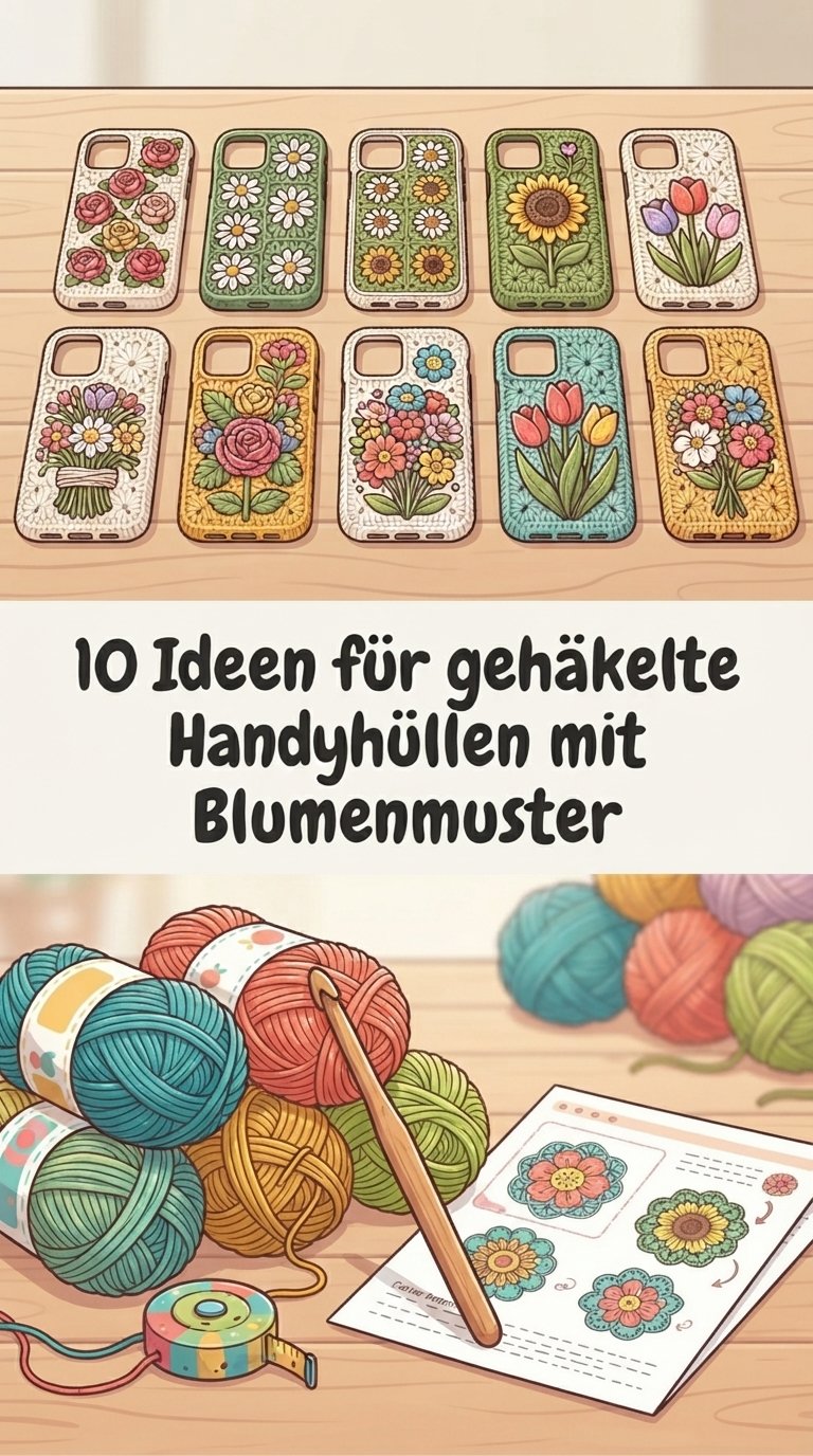10 Ideen für gehäkelte Handyhüllen mit Blumenmuster content image