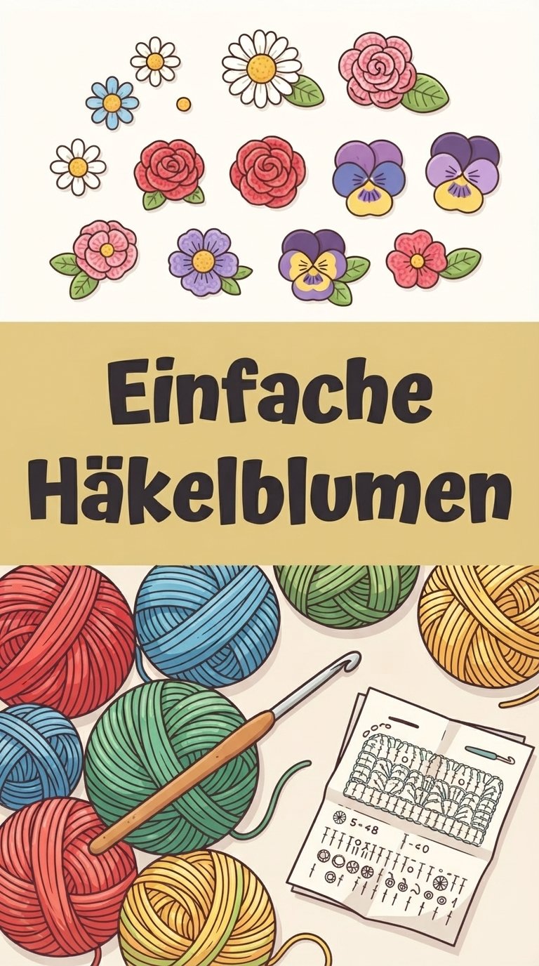 Einfache Häkelblumen (Flores Tejidas a Crochet) content image