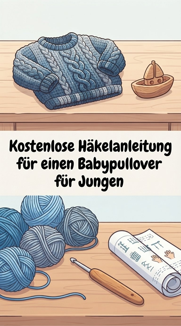 Kostenlose Häkelanleitung für einen Babypullover für Jungen content image