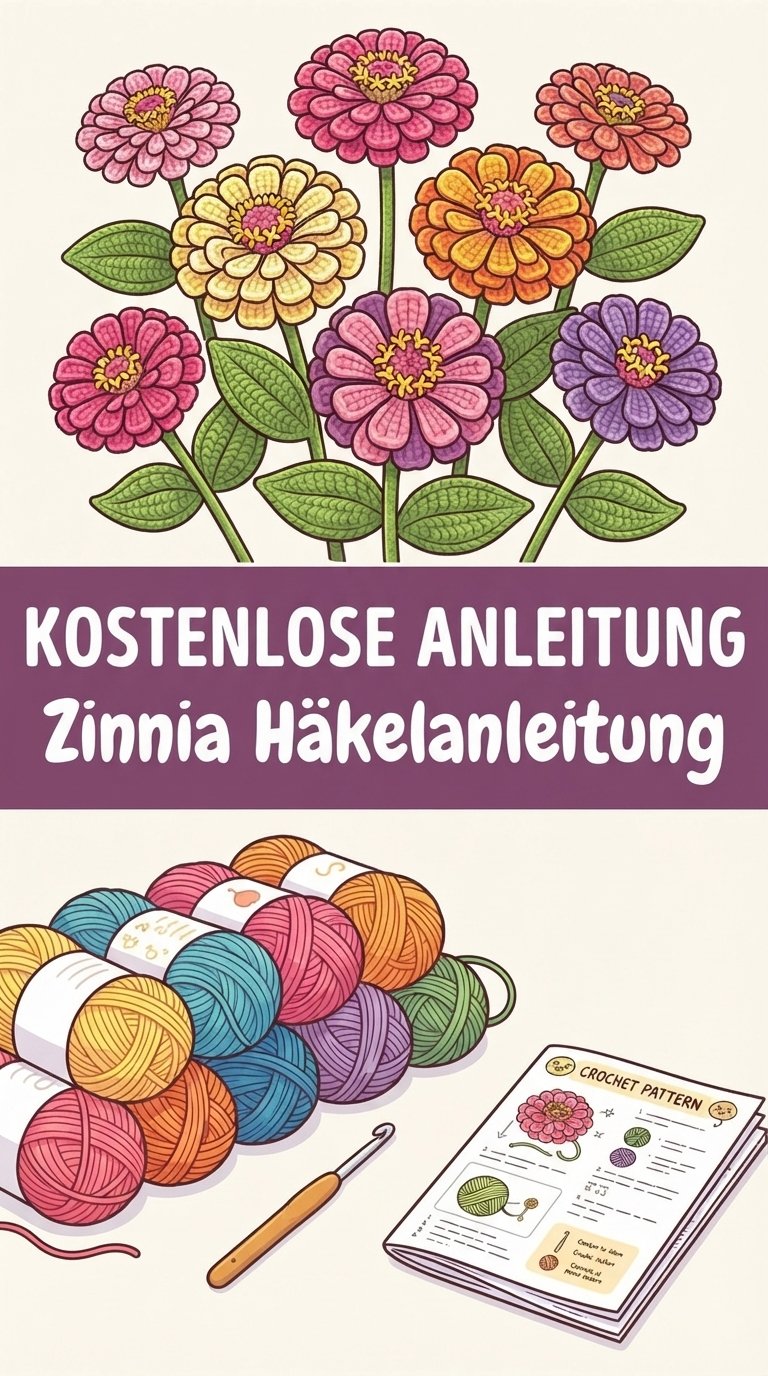 KOSTENLOSE ANLEITUNG Zinnia Häkelanleitung content image
