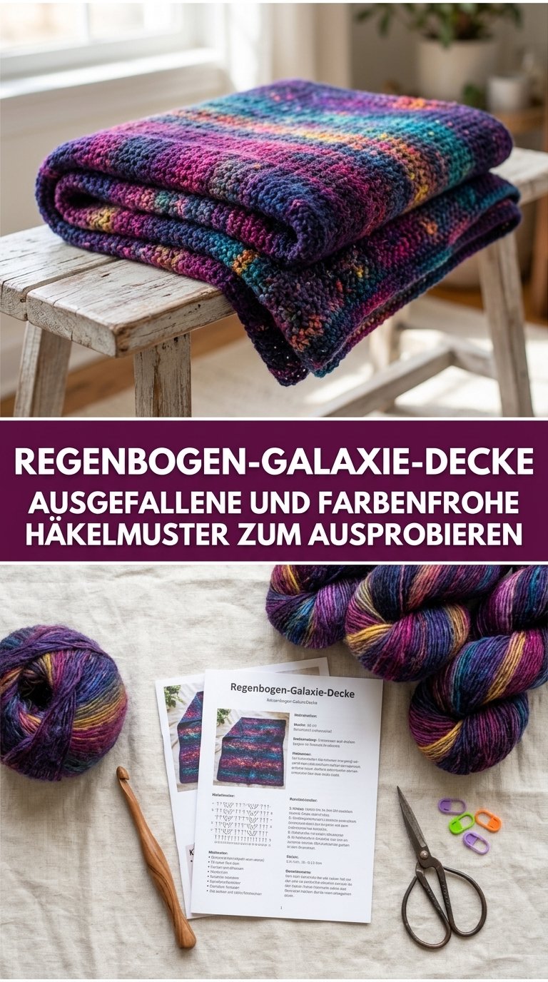 Regenbogen-Galaxie-Decke – Ausgefallene und farbenfrohe Häkelmuster zum Ausprobieren image 2