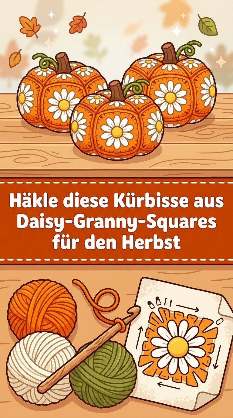Häkle diese Kürbisse aus Daisy-Granny-Squares für den Herbst content image
