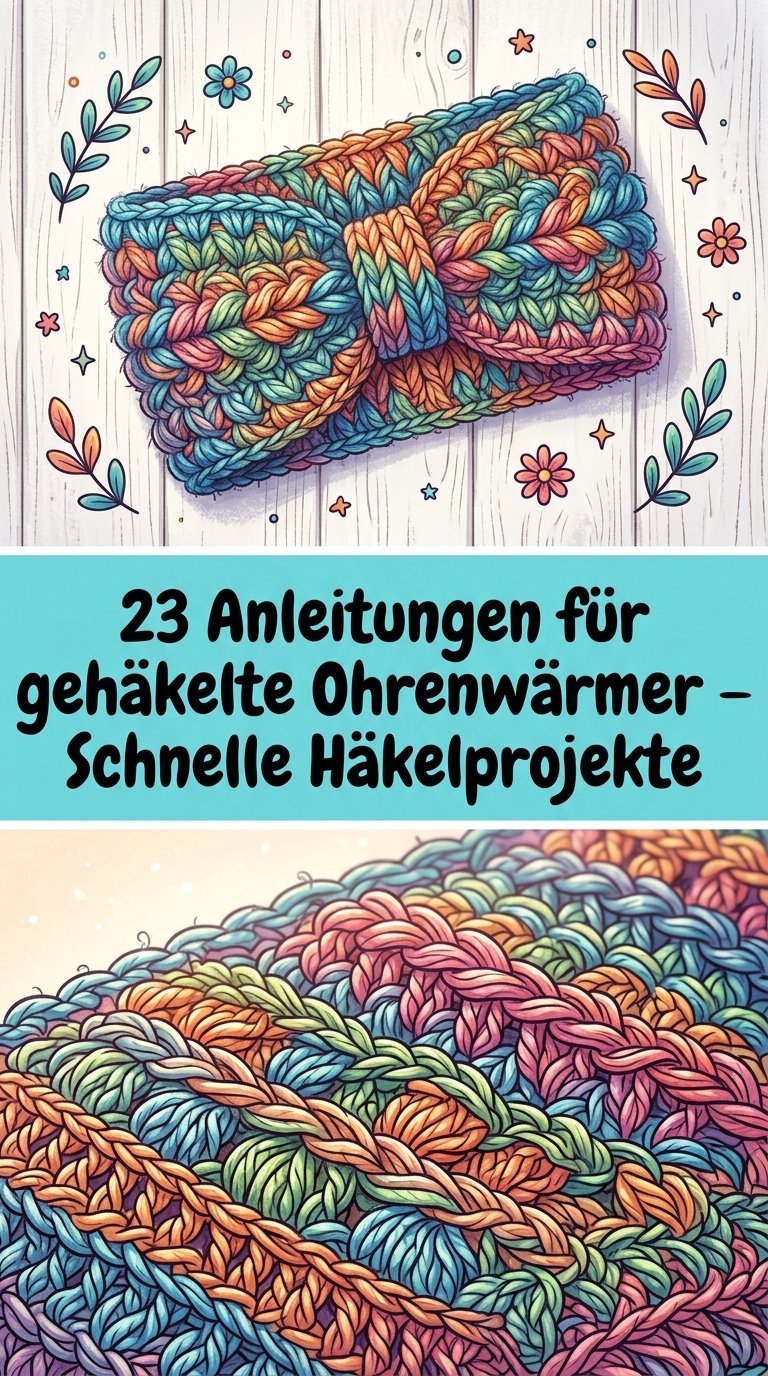 23 Anleitungen für gehäkelte Ohrenwärmer – Schnelle Häkelprojekte content image
