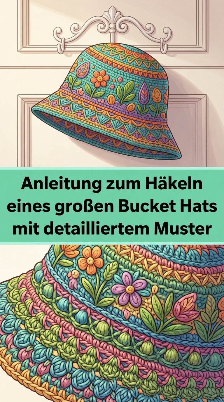 Anleitung zum Häkeln eines großen Bucket Hats mit detailliertem Muster content image
