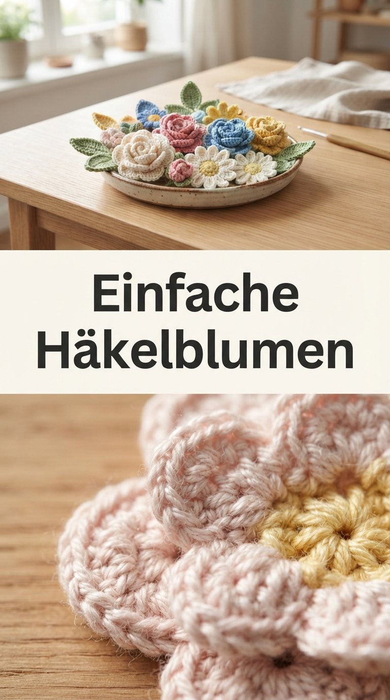 Einfache Häkelblumen content image